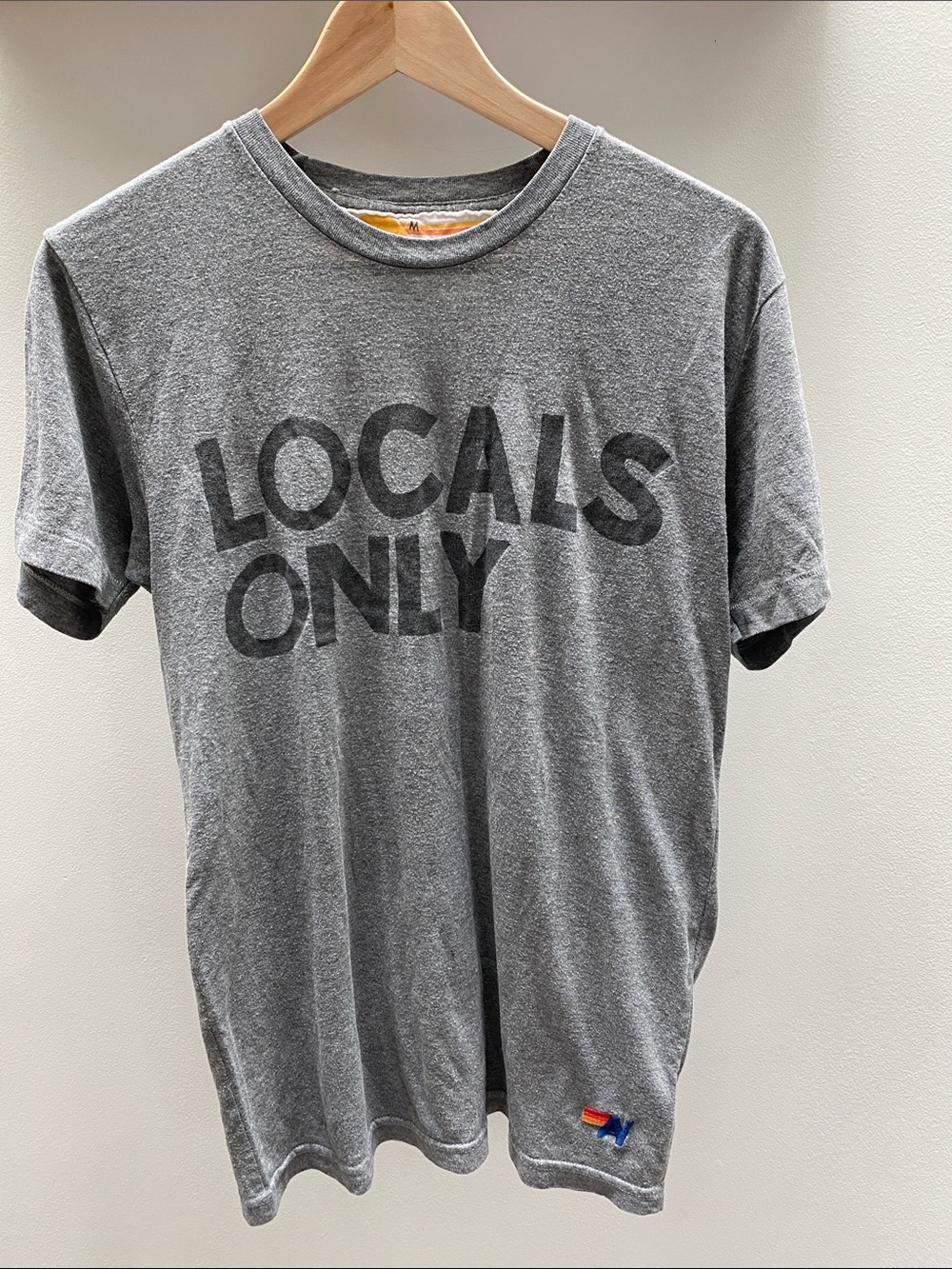 Aviator Nation Grey "LOCALS ONLY" Short Sleeve Tee